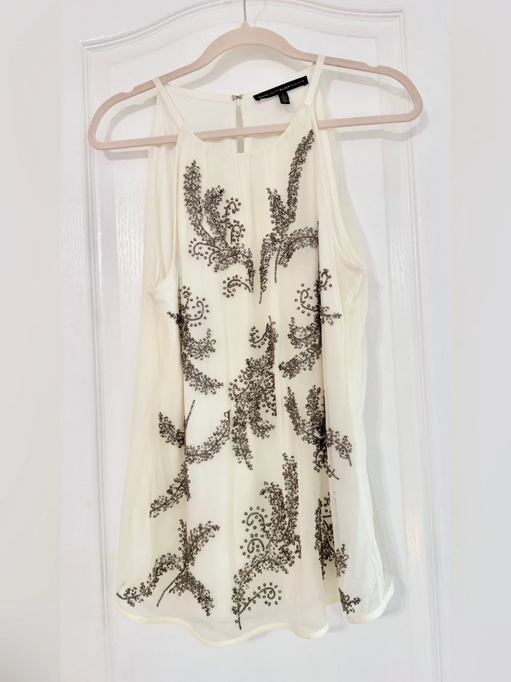 White House Black Market Soft Pink Sleeveless Top Size L - Picture 2 of 15